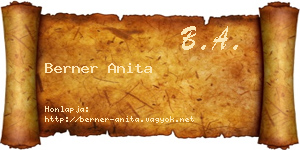 Berner Anita névjegykártya